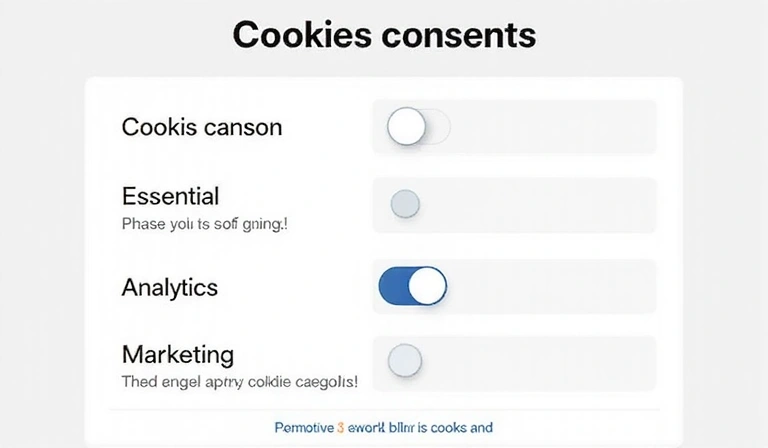 Icona di un'interfaccia utente per la gestione delle preferenze sui cookie